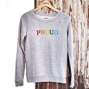 ModCloth Graphic Sweatshirt Grey Print Size S